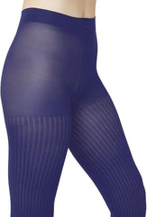 HUE Women's Opaque Tights with Control Top NavySheer Rib M/L1