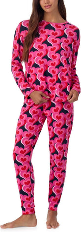 Room Service Pajama Shirt & PJ Jogger Pants Set Black Heart Medium0