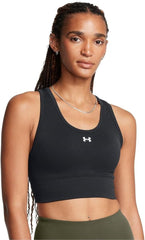 Under Armour Women's Vanish Seamless Mid Impact Sports Bra, Black/White, X-Large1