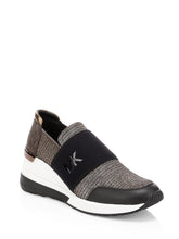 Michael Kors Women's Felix Trainers Glitter Chain Mesh Bronze Anthracite 8M0