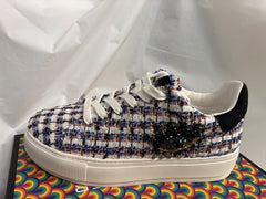 Kurt Geiger London Women's Laney Crystal Eye Houndstooth Platform Sneakers 8.5M3