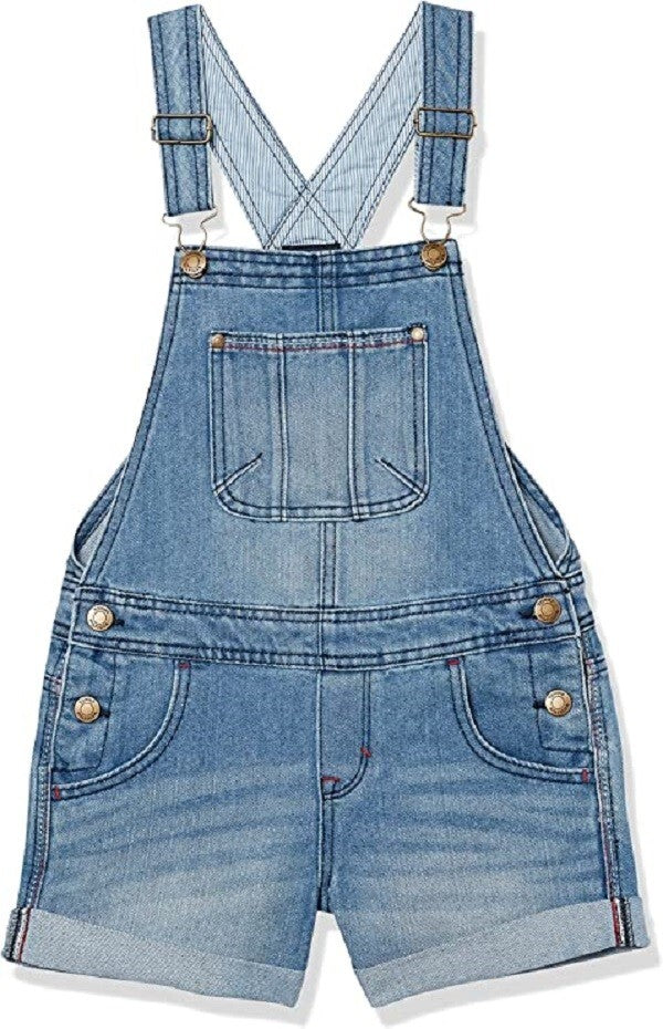 Tommy Hilfiger Girls' Stretch Denim Shortall, Nolita Wash, Medium 8-100