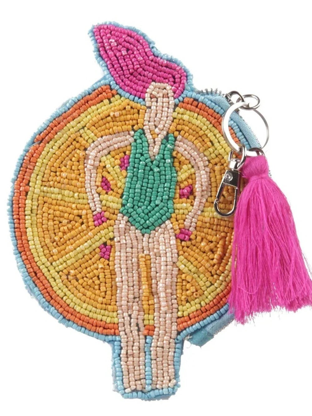 Sol And Mer Beaded Fruit Float Pouch Bag Charm Keychain Multi0