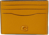 COACH Pebble Leather Flat Card Case Yellow Gold One Size0