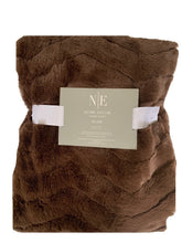 Noble Excellence Blair Reversible Plush Throw Blanket Fondue Fudge0