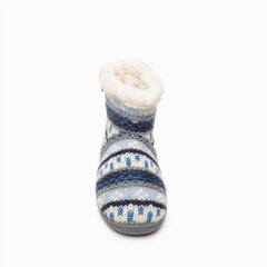 Minnetonka Women's Betty Faux Fur Ankle Boots Slippers Blue Multi Small1