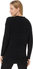 UGG Women's Riz Top Rib Sweater, Black, M1