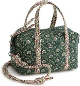 Vera Bradley Women's Cotton Mini Duffel Crossbody Bag, Mistletoe Lattice O/S0