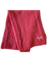 Roffe Women's Embroidered Bow Scarf Fuscia O/S0