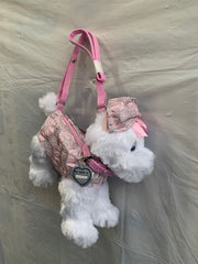 Poochie & Co Little Girls Plush Animal Shaped Purse, Pink/White /Glitter Terrier0