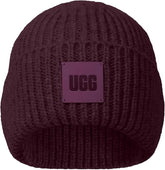 UGG Womens Chunky Rib Beanie with UGG Logo Wild Grape One Size0