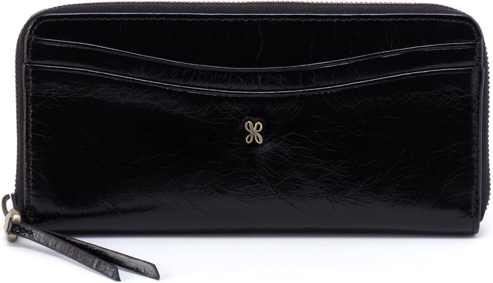 HOBO Women's Max Leather Large Zip Around Continental Wallet Black0