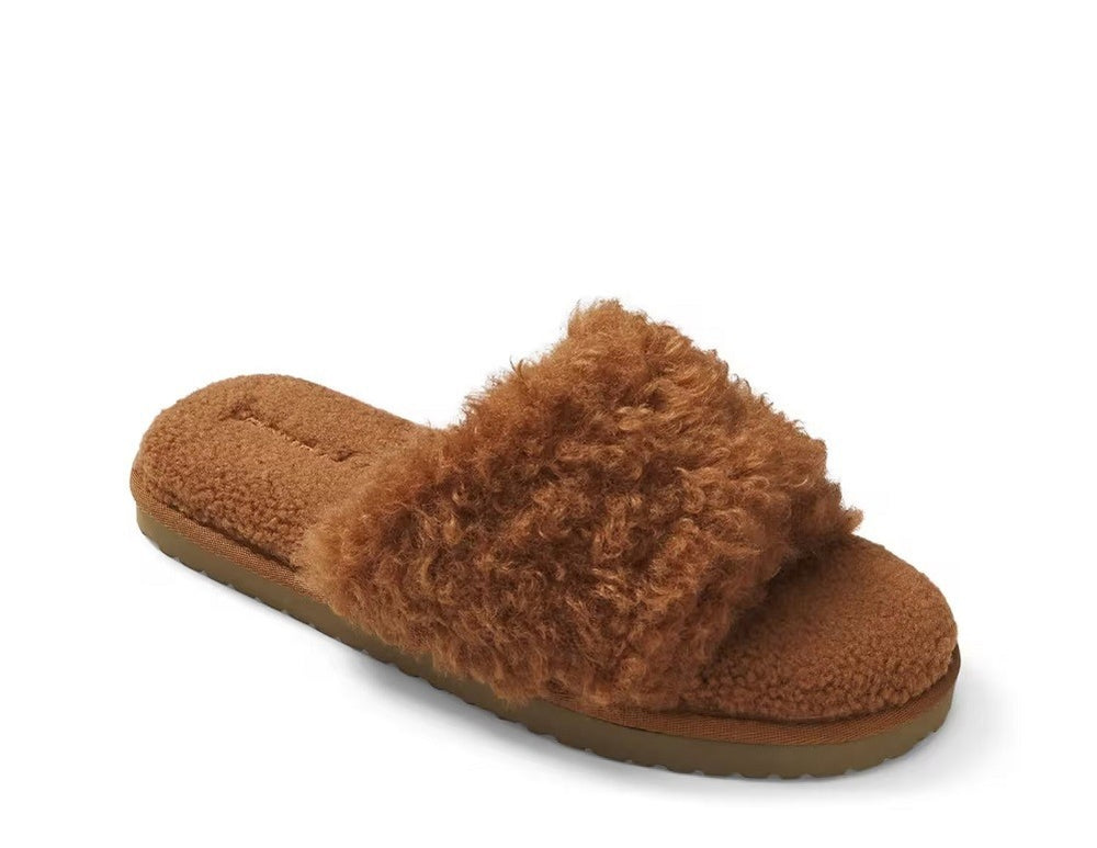Women's Bombas Plush Sunday Slide Slippers Dusted Cocoa 0