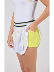 90 degrees 3 piece Set Top & Skort With Scrunchie Yellow XL 142