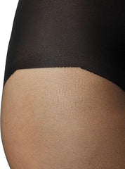 HUE Women's Opaque Tights with Control Top Sheer Rib Black Dotted S/M2