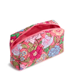 Vera Bradley Women's Outlet Cotton Essential Cosmetic Bag Vibrant Gardenias1