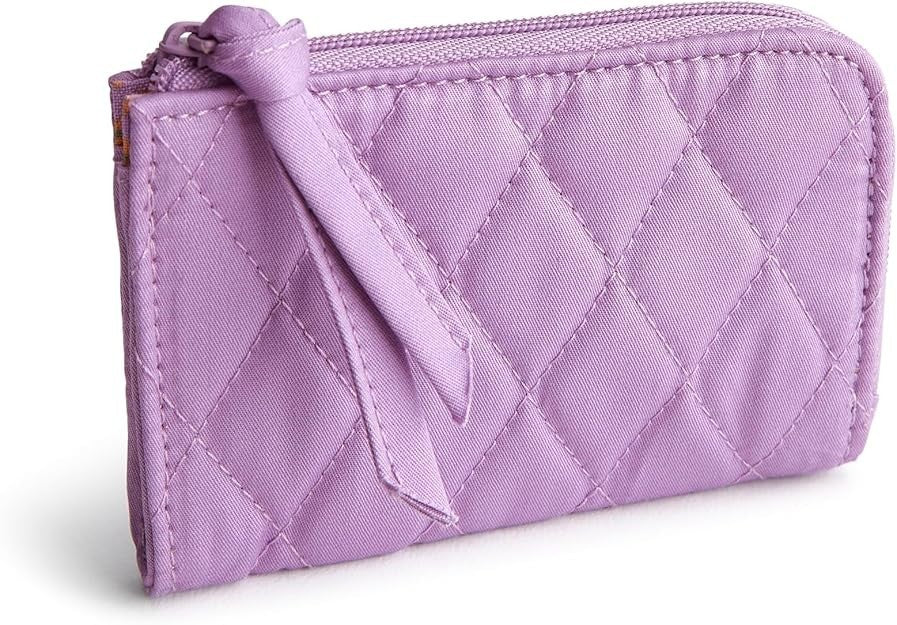 Vera Bradley Women's Premium Cotton Zip Card Pouch, Purple Rhapsody, One Size0