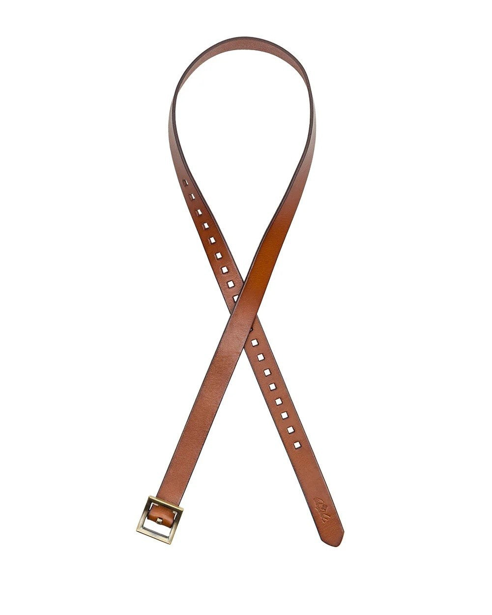 Patricia Nash Women's Huxton Square Buckle Handcut Tooled Belt - Tan Medium1