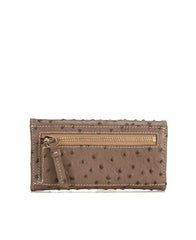 Dooney & Bourke Women's Ostrich Continental Trifold Wallet -Elephant2
