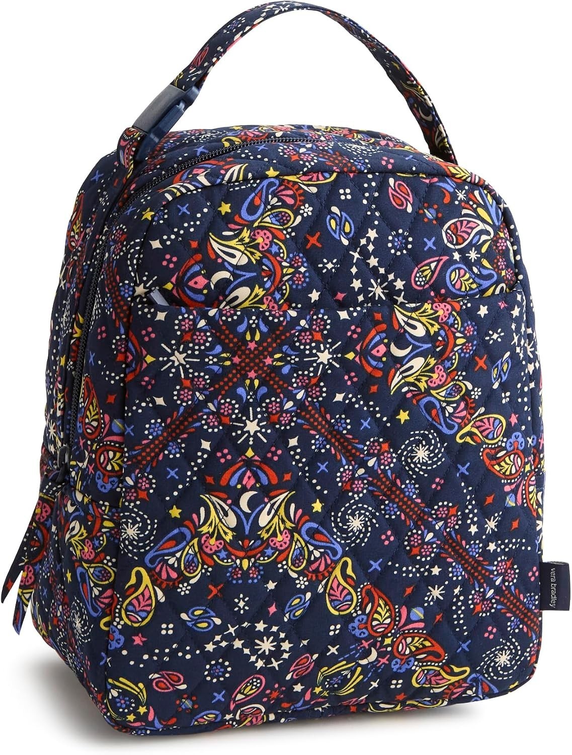 Vera Bradley Premium Cotton Large Lunch Bag, Starry Paisley, One Size, Paisley0