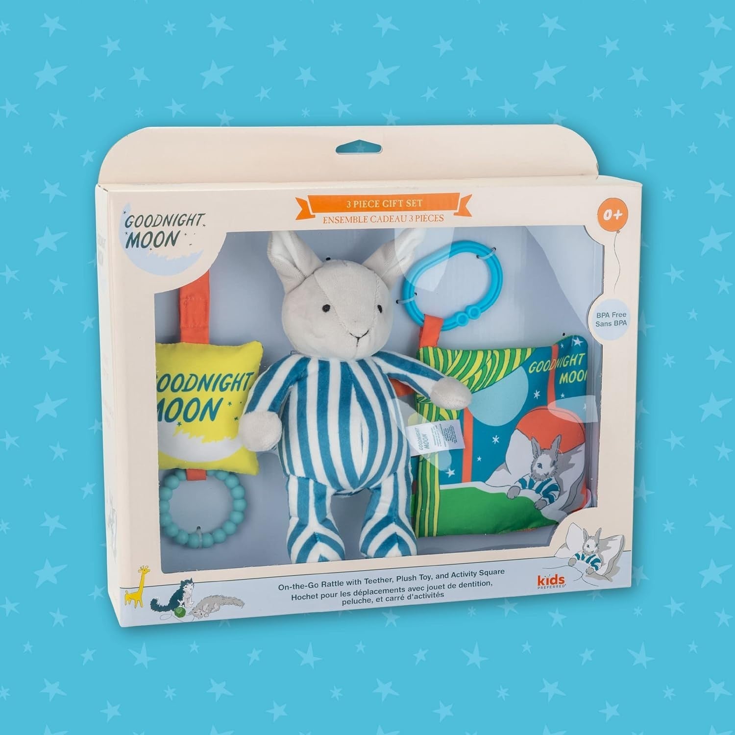 KIDS PREFERRED Good Night Moon Stuffed Animal Bunny Rabbit 3 Piece Gift Set0