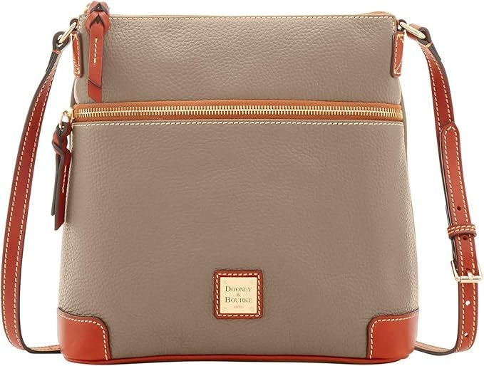 Dooney & Bourke Women's Crossbody in Pebble Grain Leather, Large Crossbody Taupe0