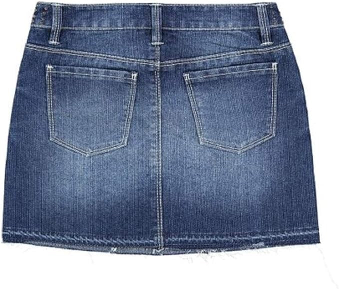 Squeeze Girls Dark Elise Stud Waistband Denim Miniskirt - 101