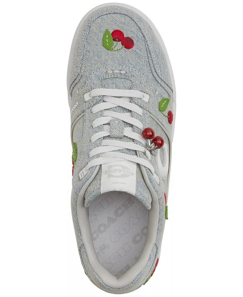 Coach Denim SoHo Sneaker with Cherries 8.5 B3