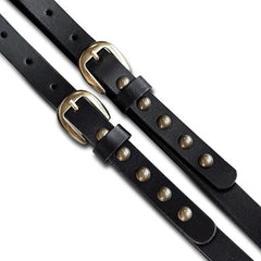 Lucky Brand Women's Double Buckle Studded Leather Belt Black Small2