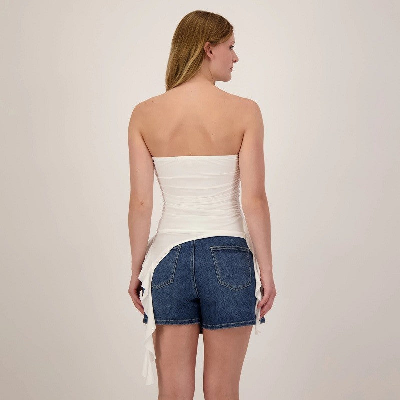  Charmed Hearts Women's Tentacle Trim Tube Top White Small1