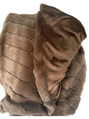 Noble Excellence Blair Reversible Plush Throw Blanket Fondue Fudge1