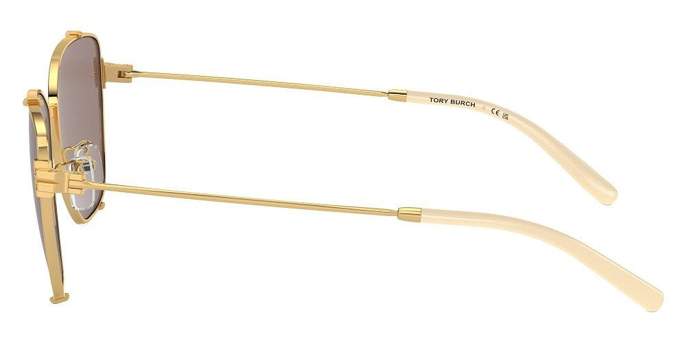 Tory Burch Sunglasses TY 6105 32787N Shiny Gold Light Purple Brown, 55/16/1402