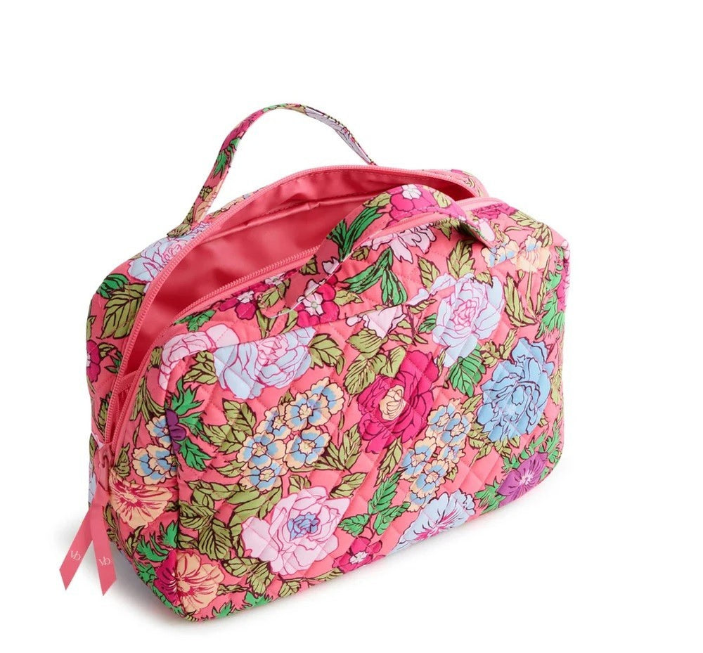 Vera Bradley Women's Outlet XL Cosmetic Bag Vibrant Gardenias 1