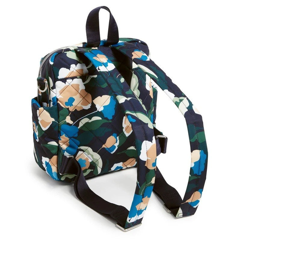 Vera Bradley Women's Convertible Small Backpack, Immersed Blooms, O/S1