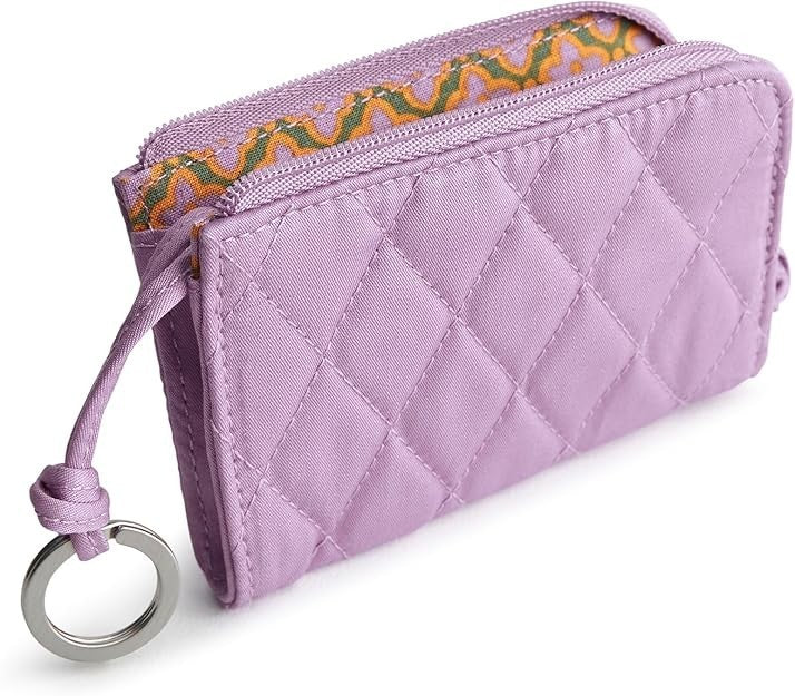 Vera Bradley Women's Premium Cotton Zip Card Pouch, Purple Rhapsody, One Size1
