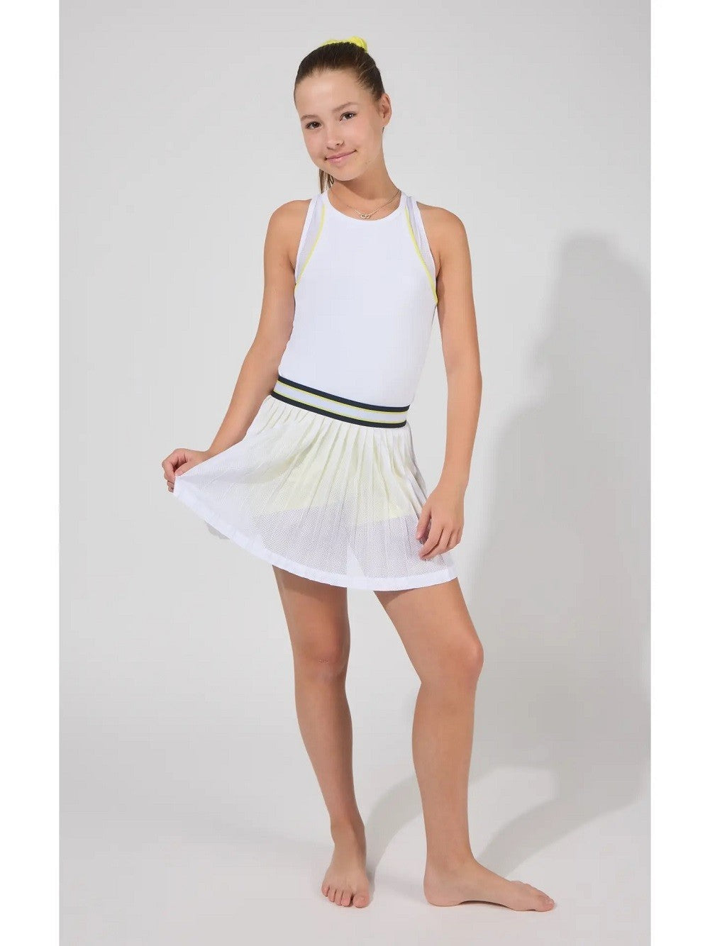 90 degrees 3 piece Set Top & Skort With Scrunchie Yellow XL 140