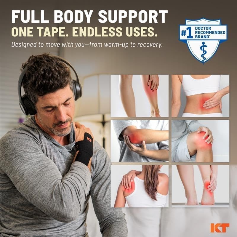 KT Tape, Original Cotton, Elastic Kinesiology Tape, For Pine Relief Black1