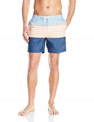 Original Penguin Men's Engineered Stripe Volley Swim Trunk - Size 380