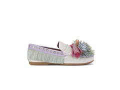 Kurt Geiger London Pom Pom Suede Embellished Fringe Tassel Loafers 90