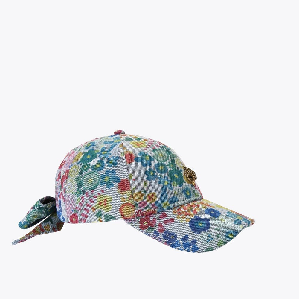 Kurt Geiger London Floral Denim Baseball Cap2