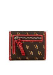 Dooney & Bourke Blakely Logo Small Flap Contrast Trim Wallet Brown Tmoro1