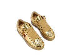 Kurt Geiger Southbank Tag Leather Gold Sneakers 90