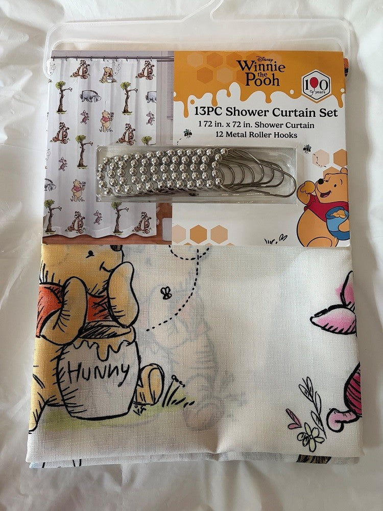 Disney Winnie the Pooh 13 piece Shower Curtain Set 72" X 72"0