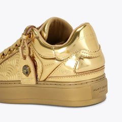 Kurt Geiger Southbank Tag Leather Gold Sneakers 93
