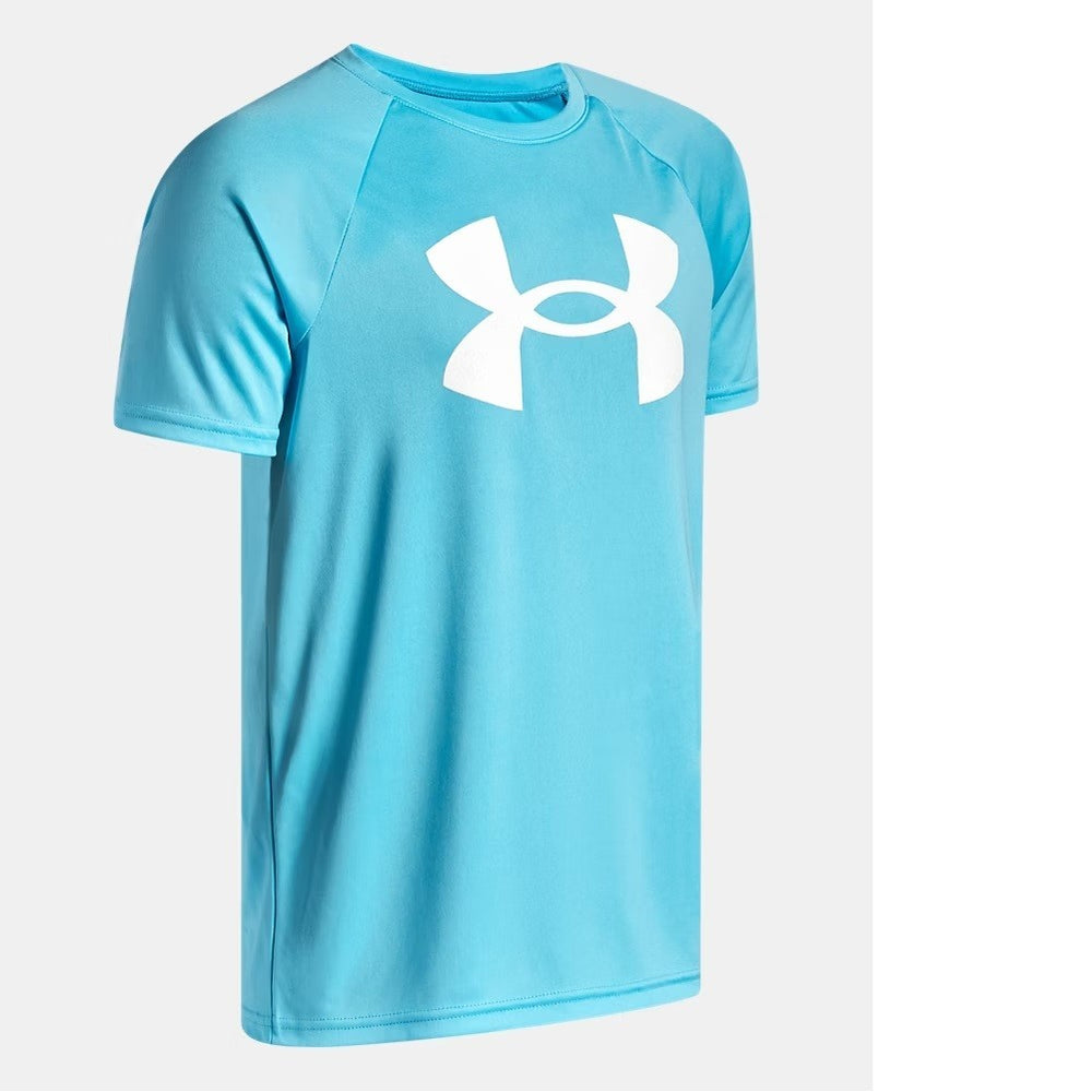 Under Armour Tech Big Logo Shirts Fresco Blue YLG2