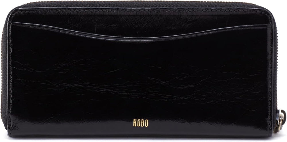 HOBO Women's Max Leather Large Zip Around Continental Wallet Black2
