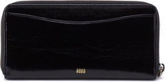 HOBO Women's Max Leather Large Zip Around Continental Wallet Black2