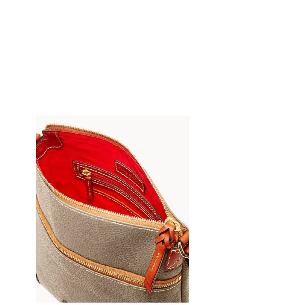 Dooney & Bourke Women's Crossbody in Pebble Grain Leather, Large Crossbody Taupe1