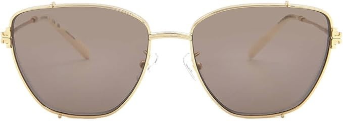Tory Burch Sunglasses TY 6105 32787N Shiny Gold Light Purple Brown, 55/16/1400