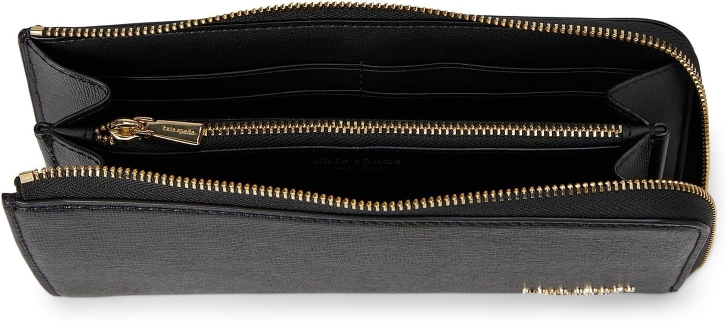 Kate Spade New York Devin Saffiano Leather Zip Around Continental Wallet, Black2